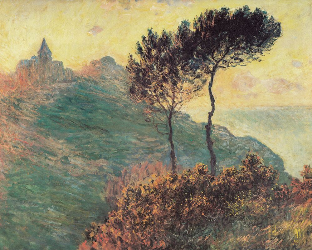 Varengeville Church with trees 1882 art print by Claude Monet for $57.95 CAD