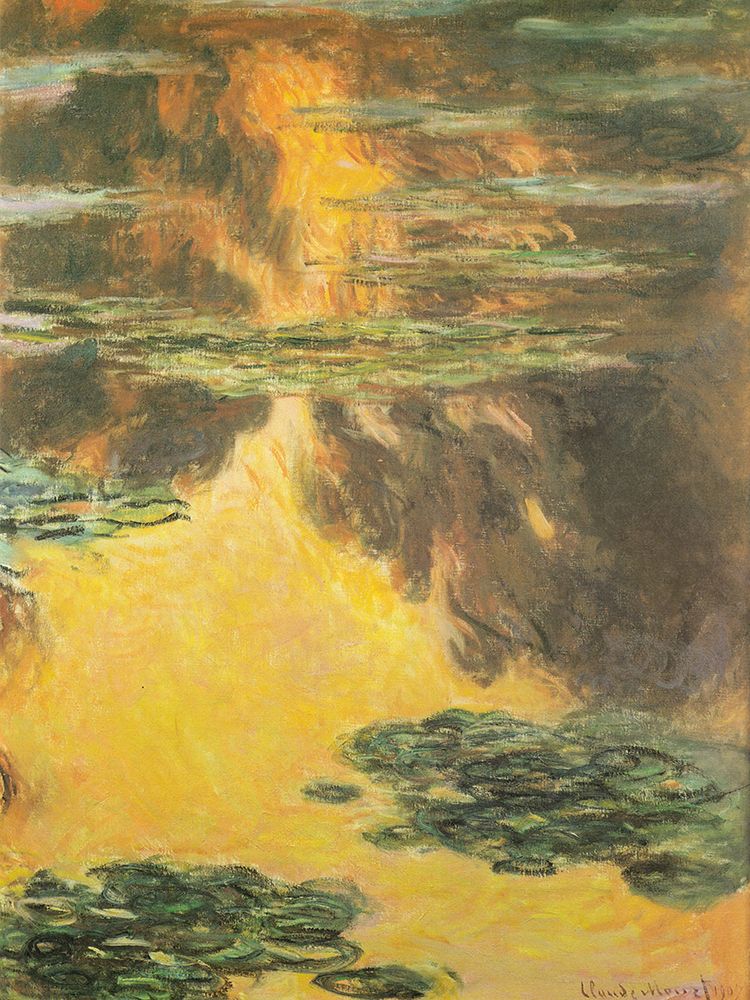 Water-lilies orange 1907 art print by Claude Monet for $57.95 CAD