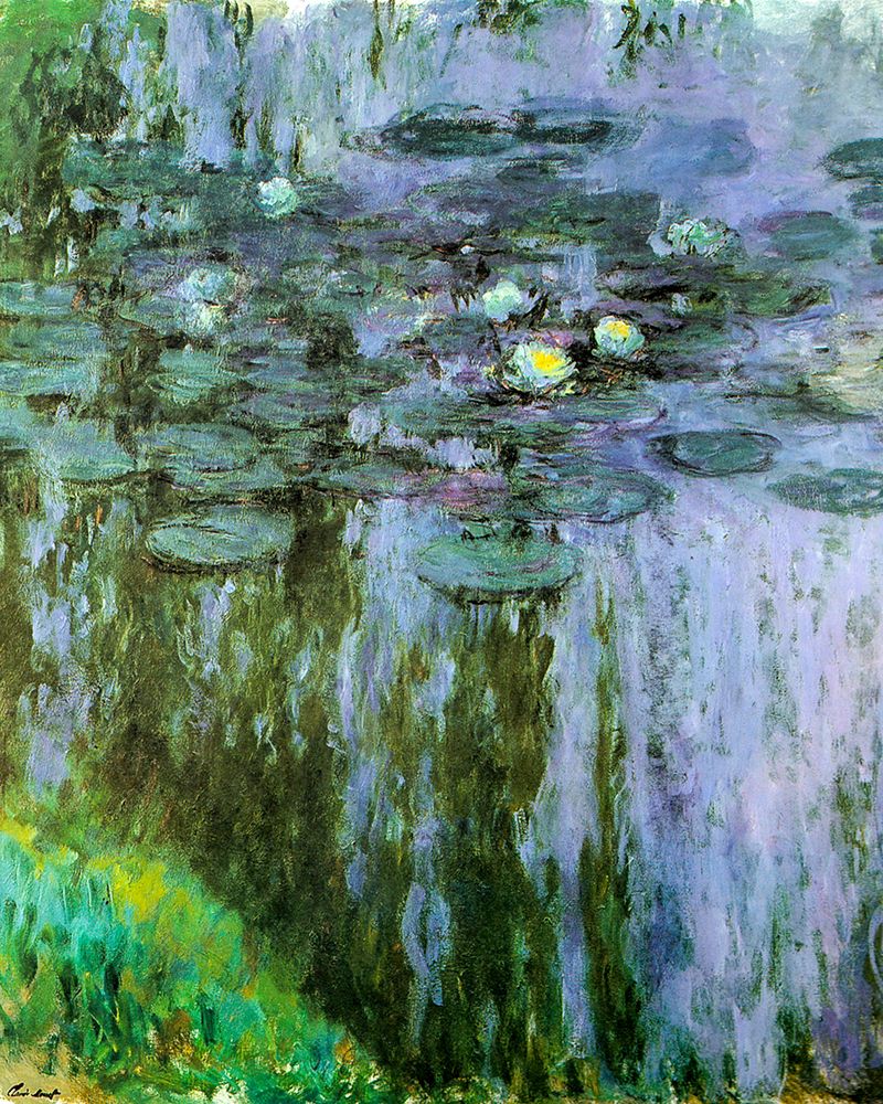 Water-lilies purple-green 1909 art print by Claude Monet for $57.95 CAD