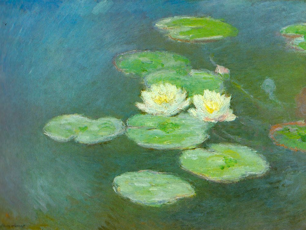 Water-lilies-evening 1908 art print by Claude Monet for $57.95 CAD