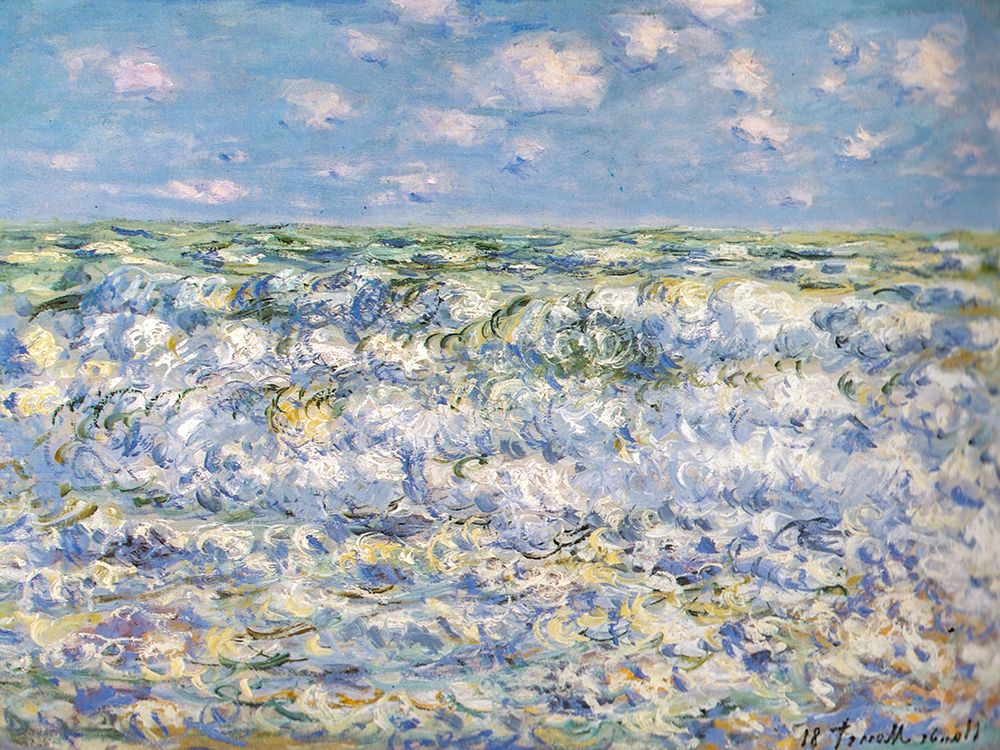 Waves breaking 1881 art print by Claude Monet for $57.95 CAD