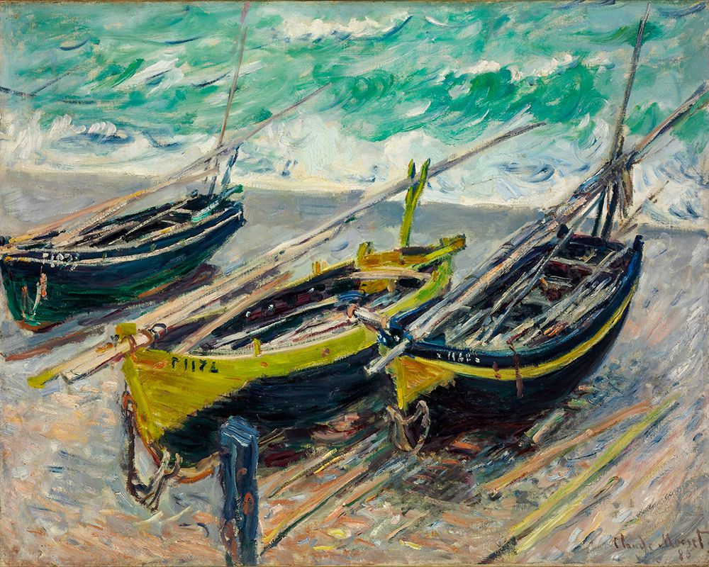 Three Fishing Boats 1886 art print by Claude Monet for $57.95 CAD