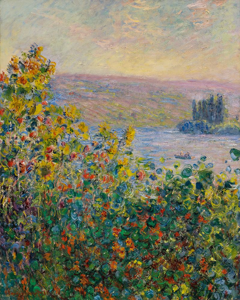 Flower Beds at Vetheuil 1881 art print by Claude Monet for $57.95 CAD