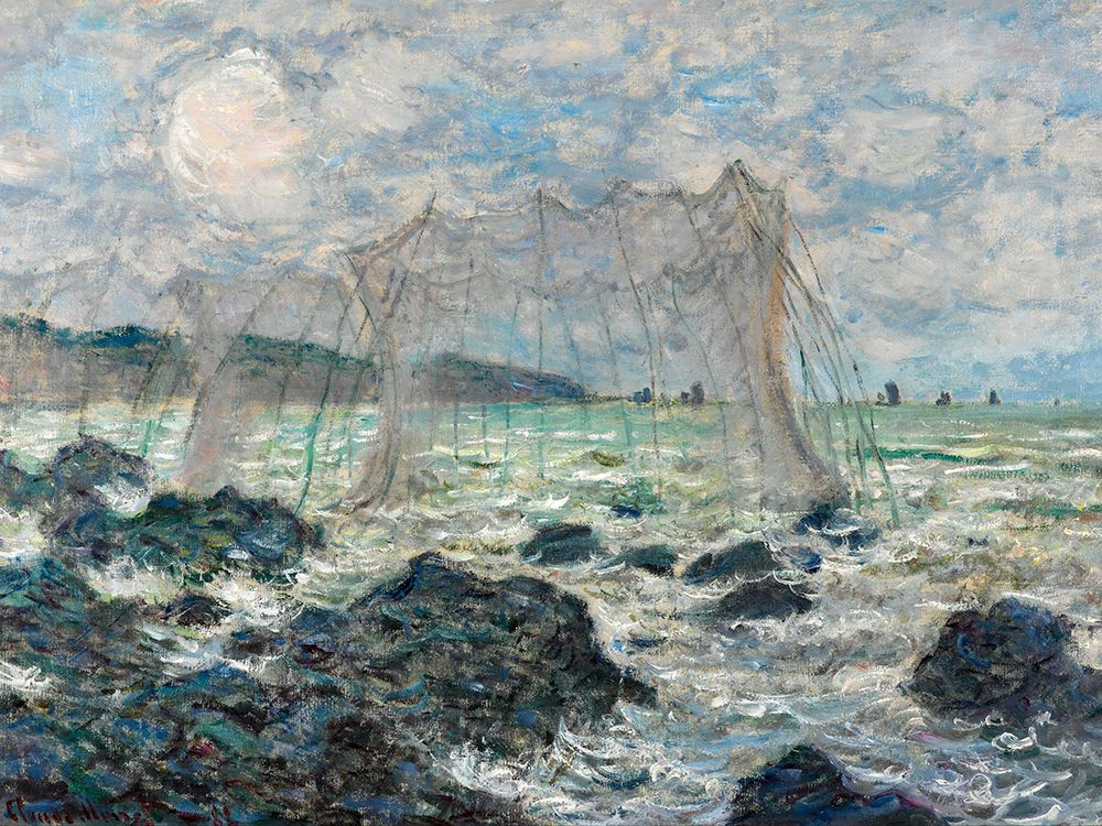 Fishing nets at Pourville 1882 art print by Claude Monet for $57.95 CAD