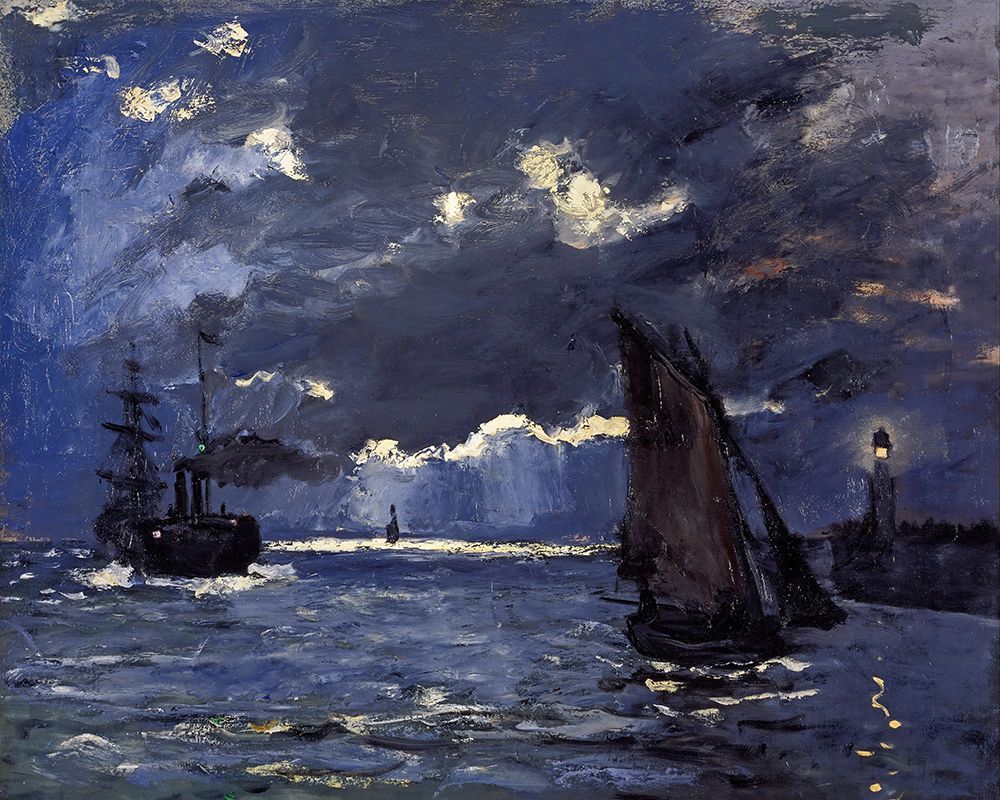 A Seascape-Shipping by Moonlight 1864 art print by Claude Monet for $57.95 CAD