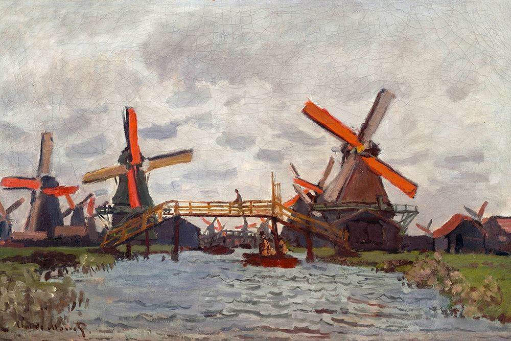 Mills at Westzijderveld near Zaandam 1871 art print by Claude Monet for $57.95 CAD