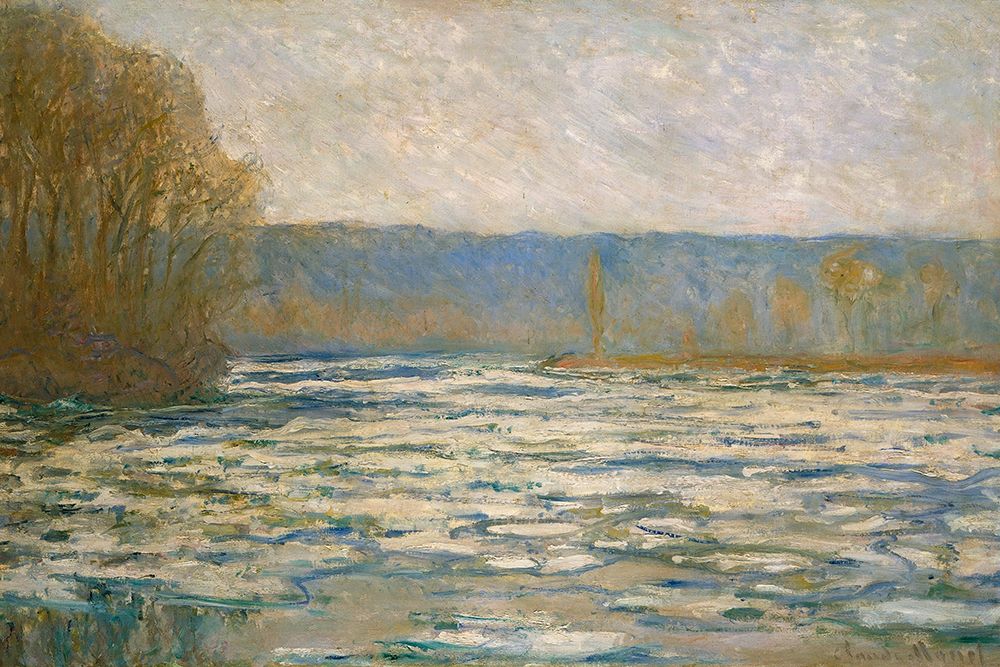 Ice breaking up on the Seine near Bennecourt 1893 art print by Claude Monet for $57.95 CAD