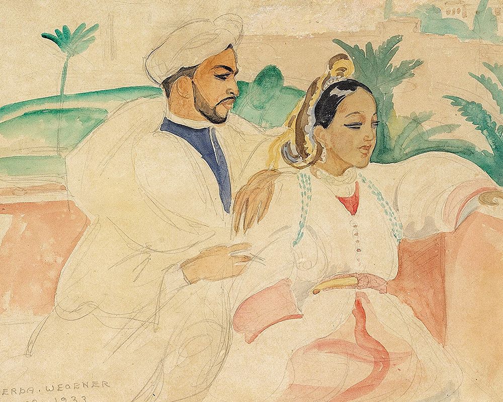 A Moroccan couple art print by Gerda Wegener for $57.95 CAD