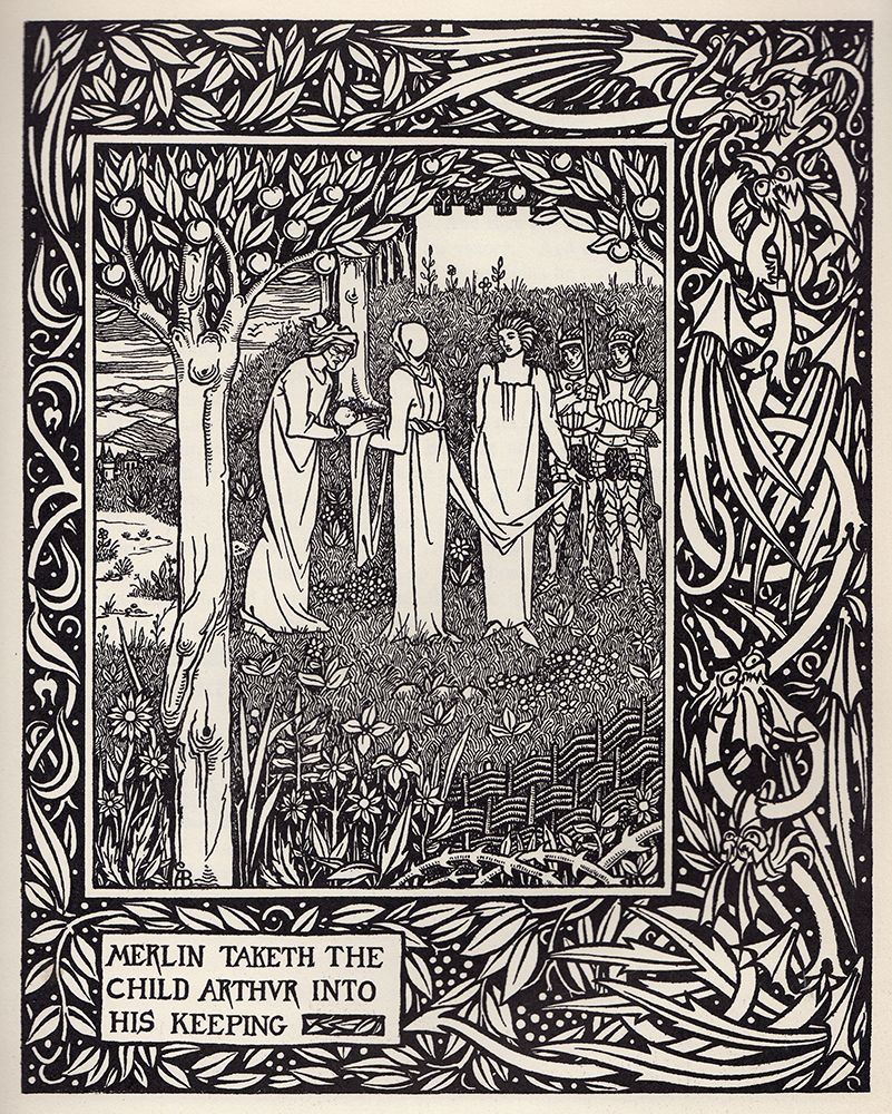 Morte DArthur 1893 - Merlin Taketh art print by Aubrey Beardsley for $57.95 CAD