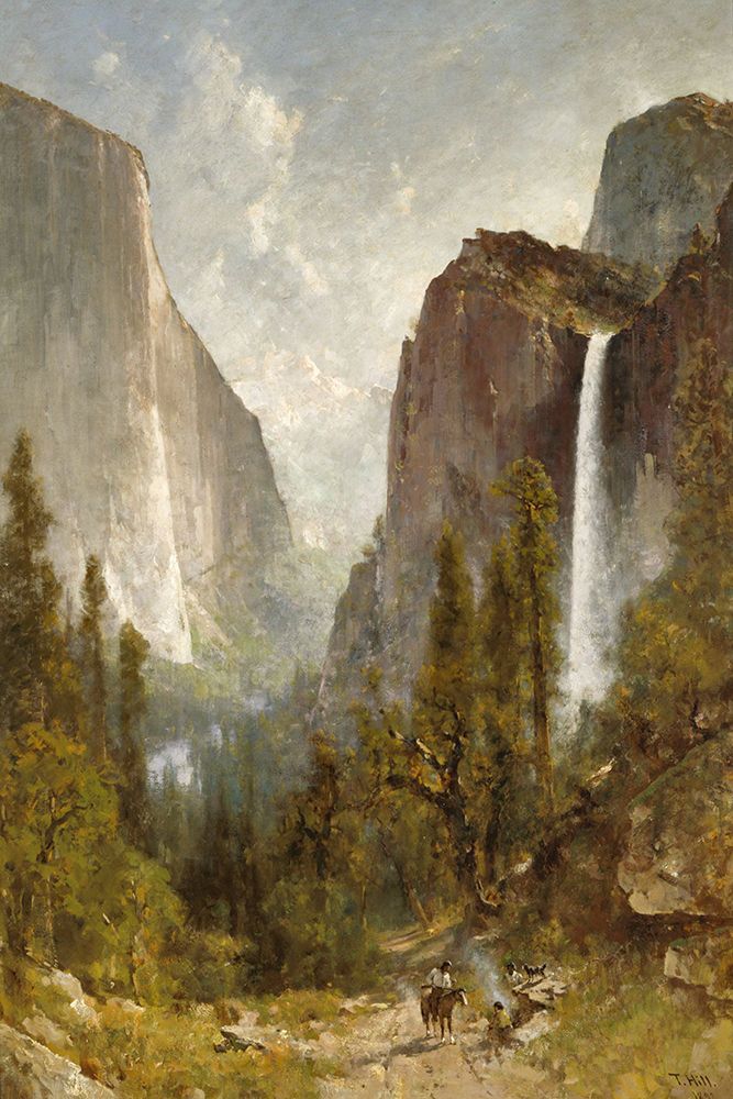 Bridal Veil Falls, Yosemite Valley art print by Thomas Hill for $57.95 CAD