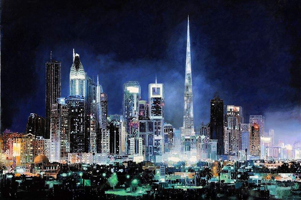 Night in Dubai City art print by Guido Borelli for $57.95 CAD