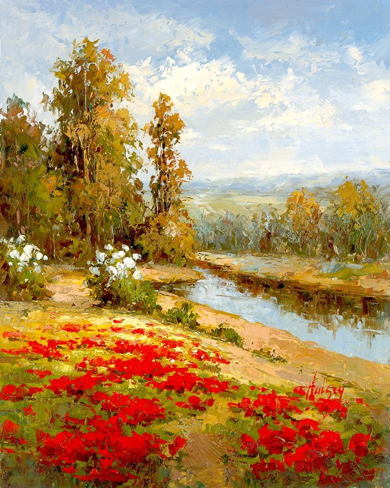 Poppy River Bank art print by Hulsey for $57.95 CAD