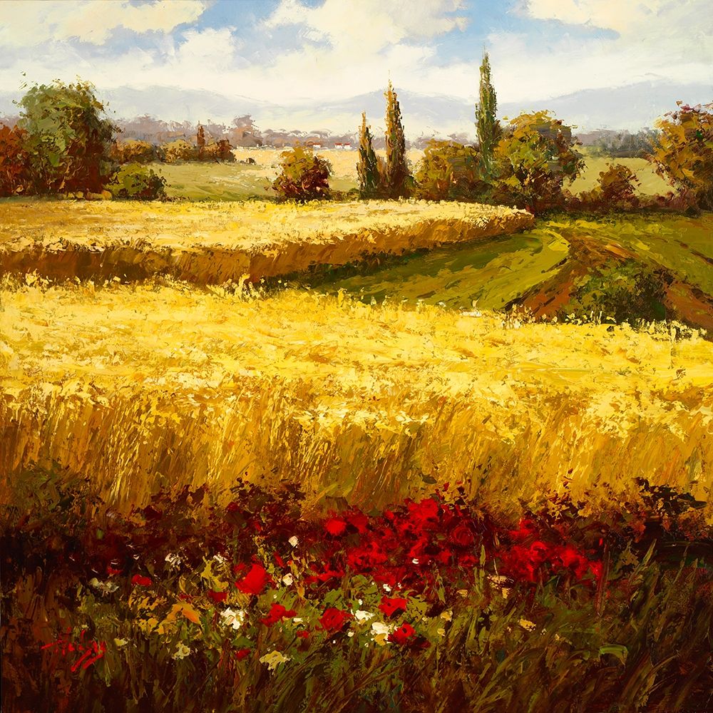 Wheat Fields and Roses art print by Hulsey for $57.95 CAD