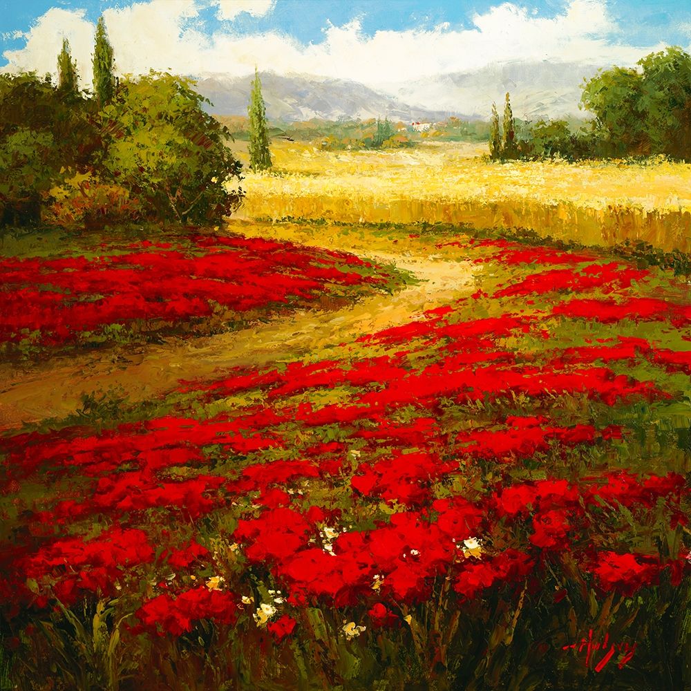 Wheat Fields and Poppies art print by Hulsey for $57.95 CAD