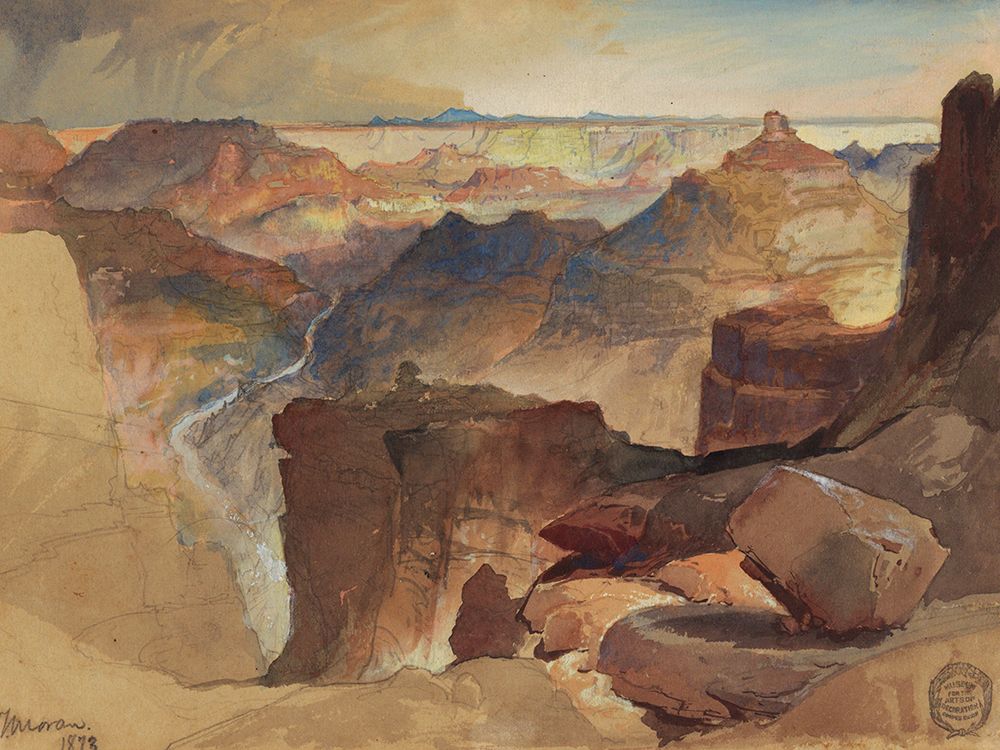 View from Powells Plateau, Grand Canyon art print by Thomas Moran for $57.95 CAD