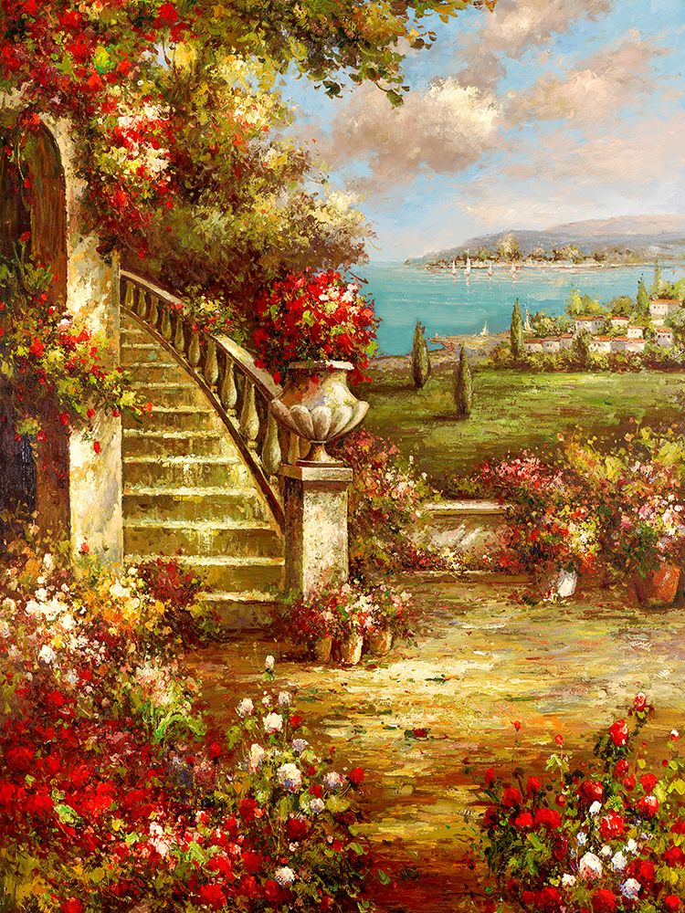Flowers at the Stairs art print by Horwich for $57.95 CAD