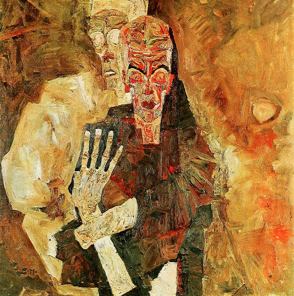 Death and Man 1911 art print by Egon Schiele for $57.95 CAD