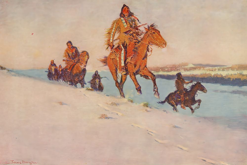 The Snow Trail 1909 art print by Frederic Remington for $57.95 CAD