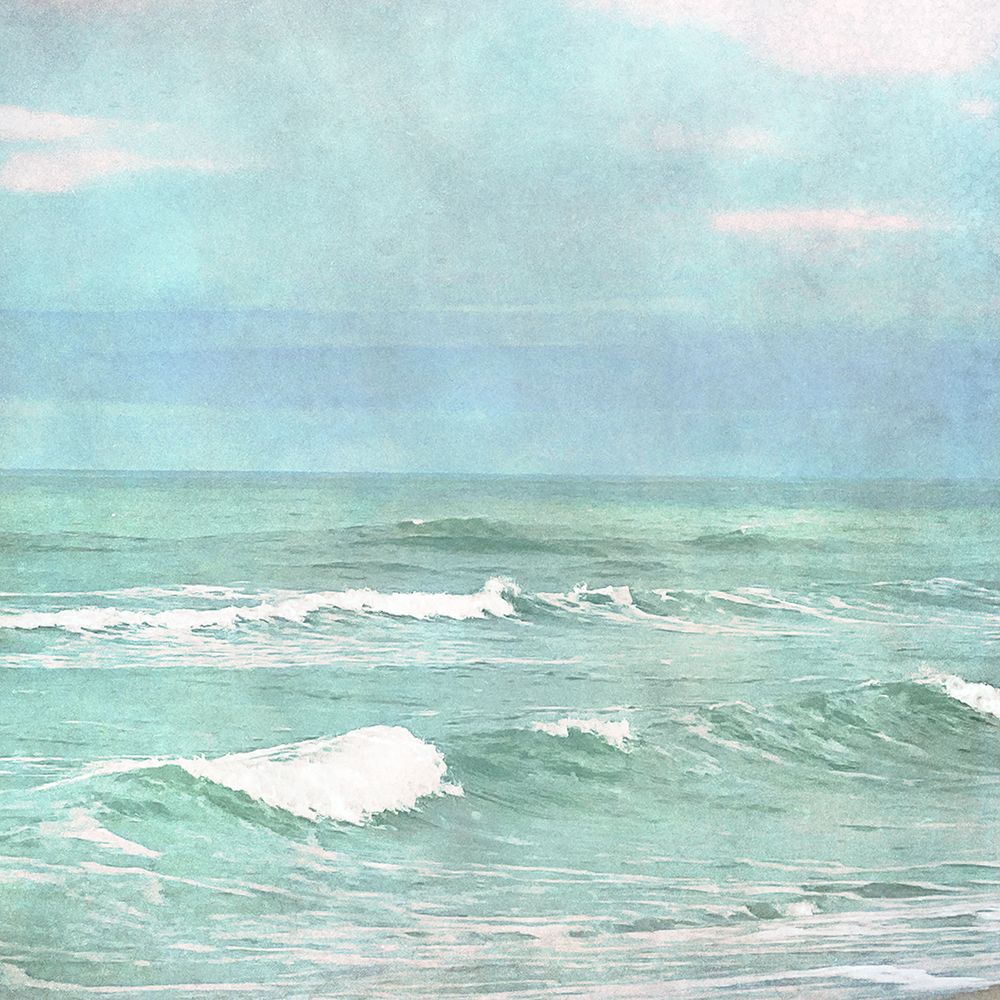 Aqua Ocean Waves Very Peri Blue Sky Watercolor II art print by Christine Zalewski for $57.95 CAD
