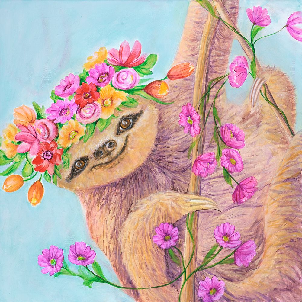 Zen Sloth art print by Julie Joy for $57.95 CAD