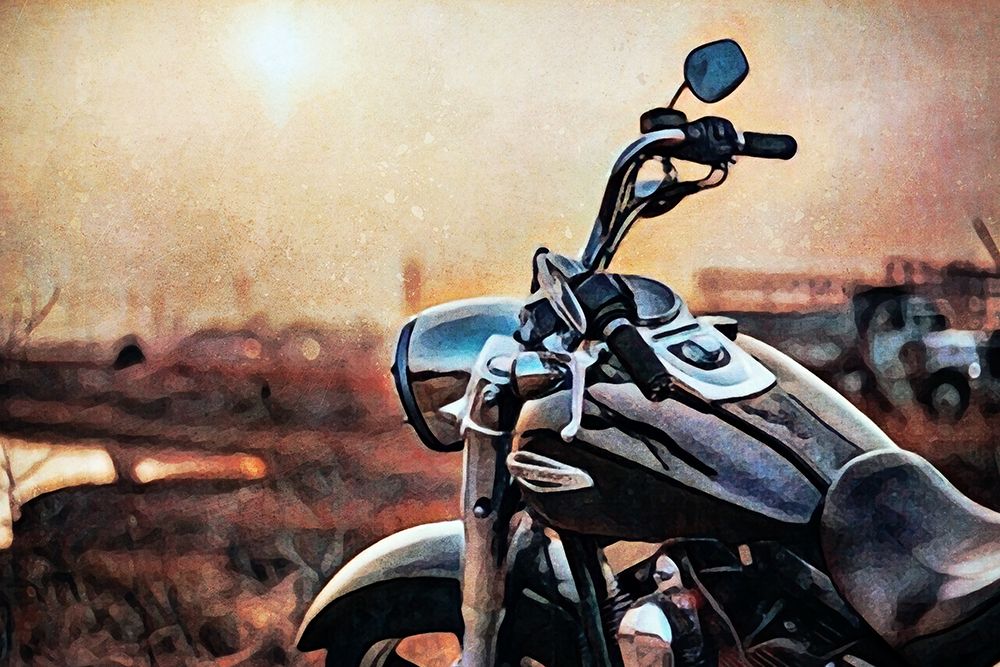 Motorcycle Sunset art print by Ashley Aldridge for $57.95 CAD