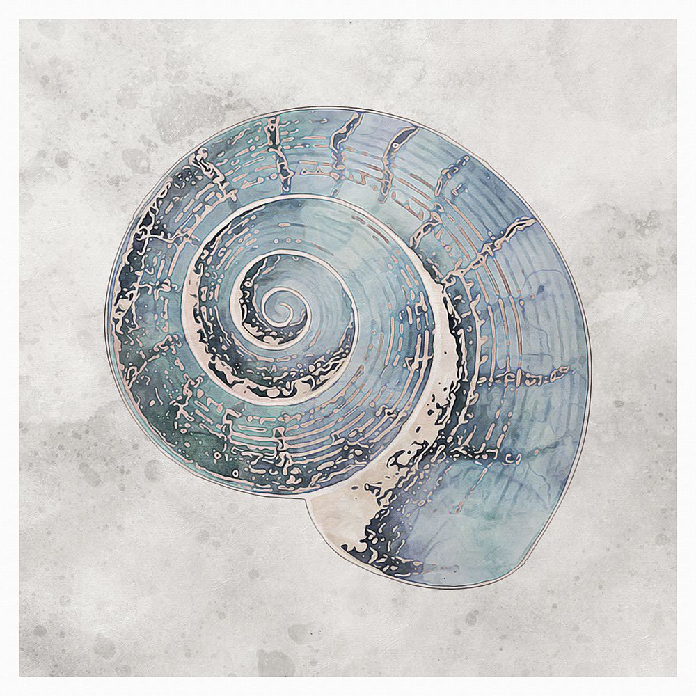 Blue Watercolour Seashells II art print by Ashley Aldridge for $57.95 CAD