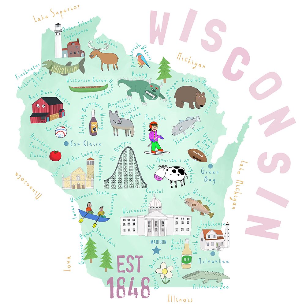Wisconsin art print by Carla Daly for $57.95 CAD