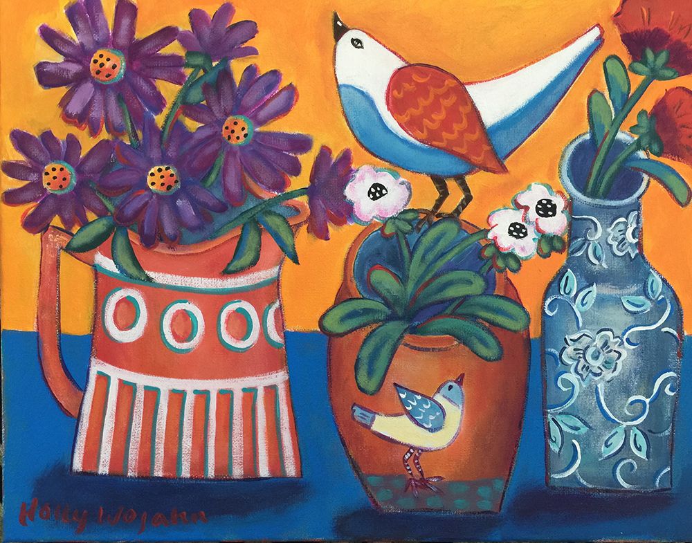 Orange and Blue Vases art print by Holly Wojahn for $57.95 CAD