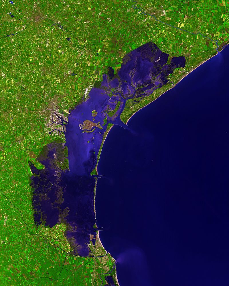 Venice Lagoon - Italy 2001 Viewed from Space art print by NASA for $57.95 CAD