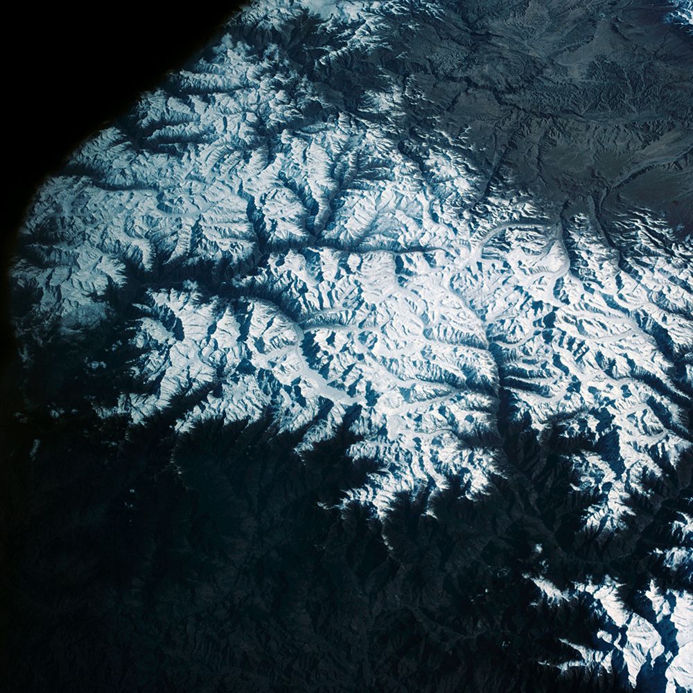 Himalaya Mountain Range in the India-Nepal-Tibet Border Area from Space art print by NASA for $57.95 CAD