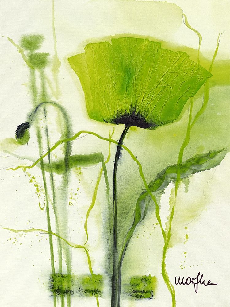 Coquelicot vert II art print by Marthe for $57.95 CAD