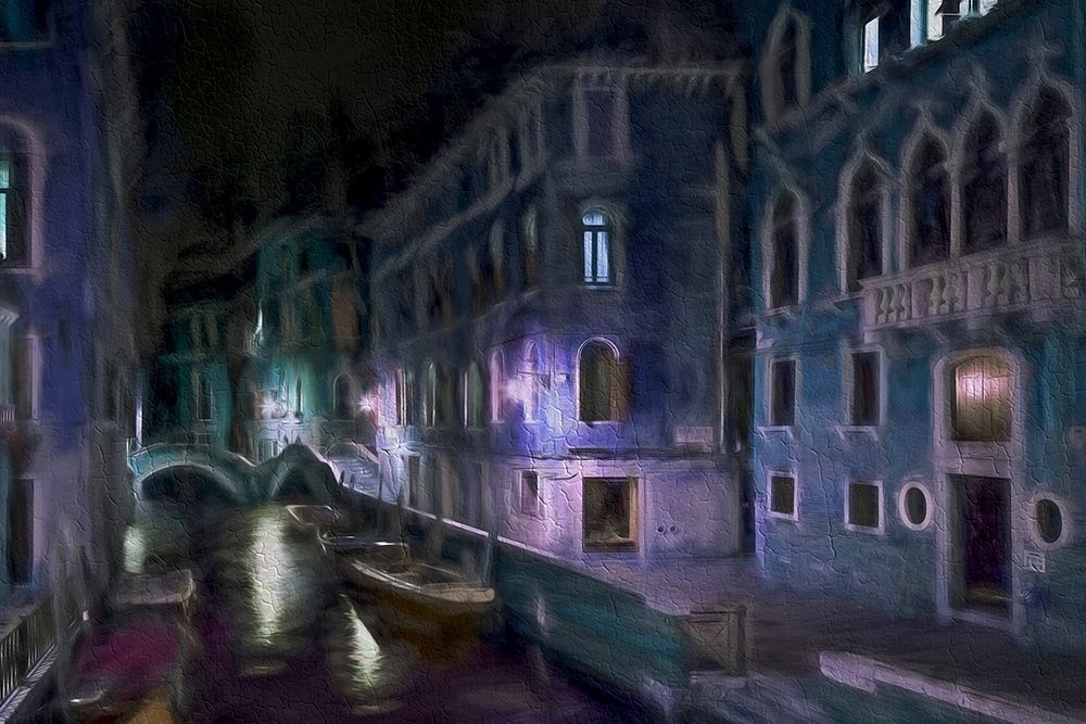 Venedig Nacht Fresko art print by Rolf Fischer for $57.95 CAD