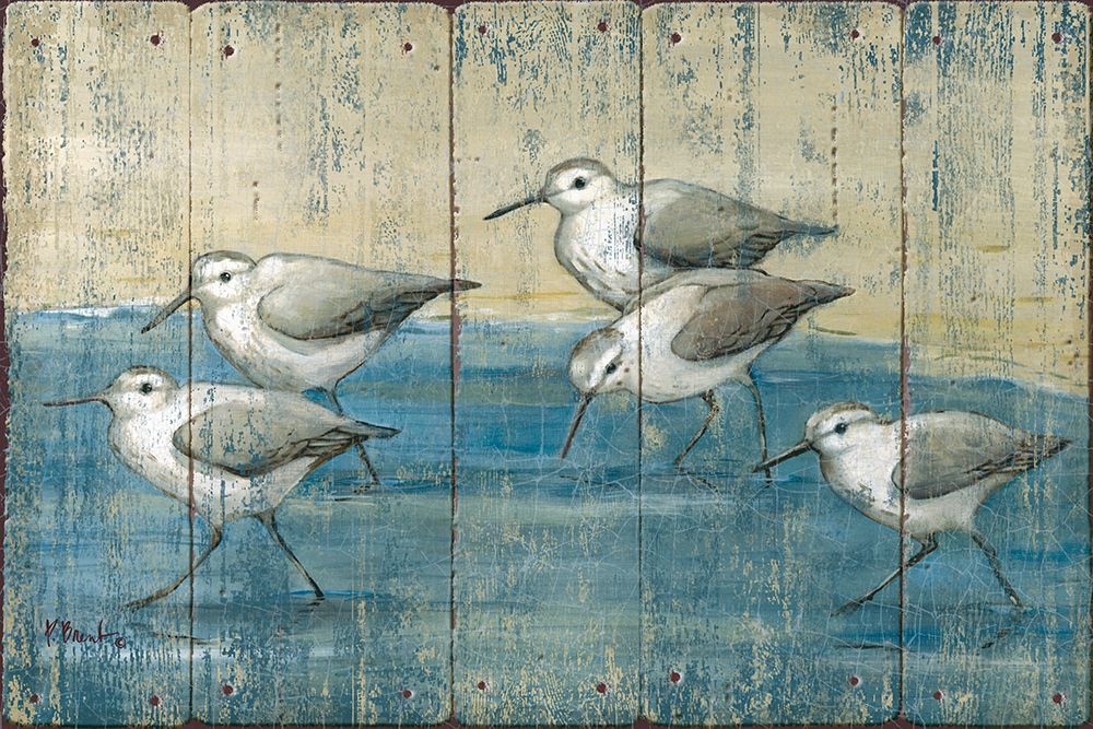 Sandpipers Oil ├óΓé¼ΓÇ£ Distressed art print by Paul Brent for $57.95 CAD