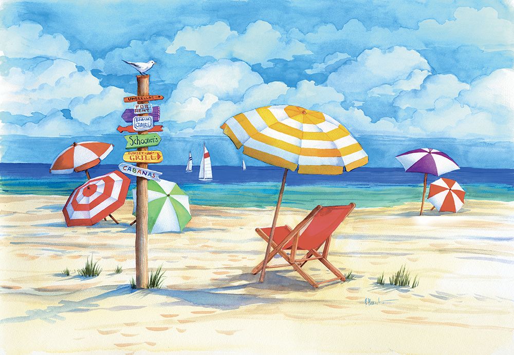 Beach Signs ├óΓé¼ΓÇ£ Umbrella art print by Paul Brent for $57.95 CAD