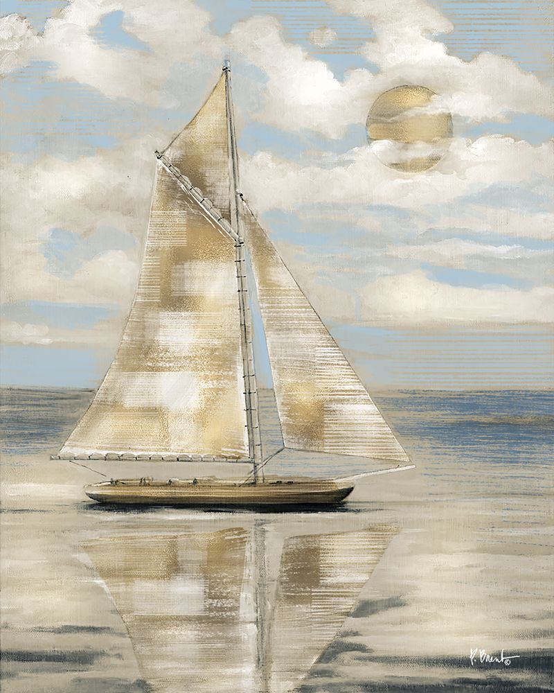 Serene Sailboat I - Gold art print by Paul Brent for $57.95 CAD