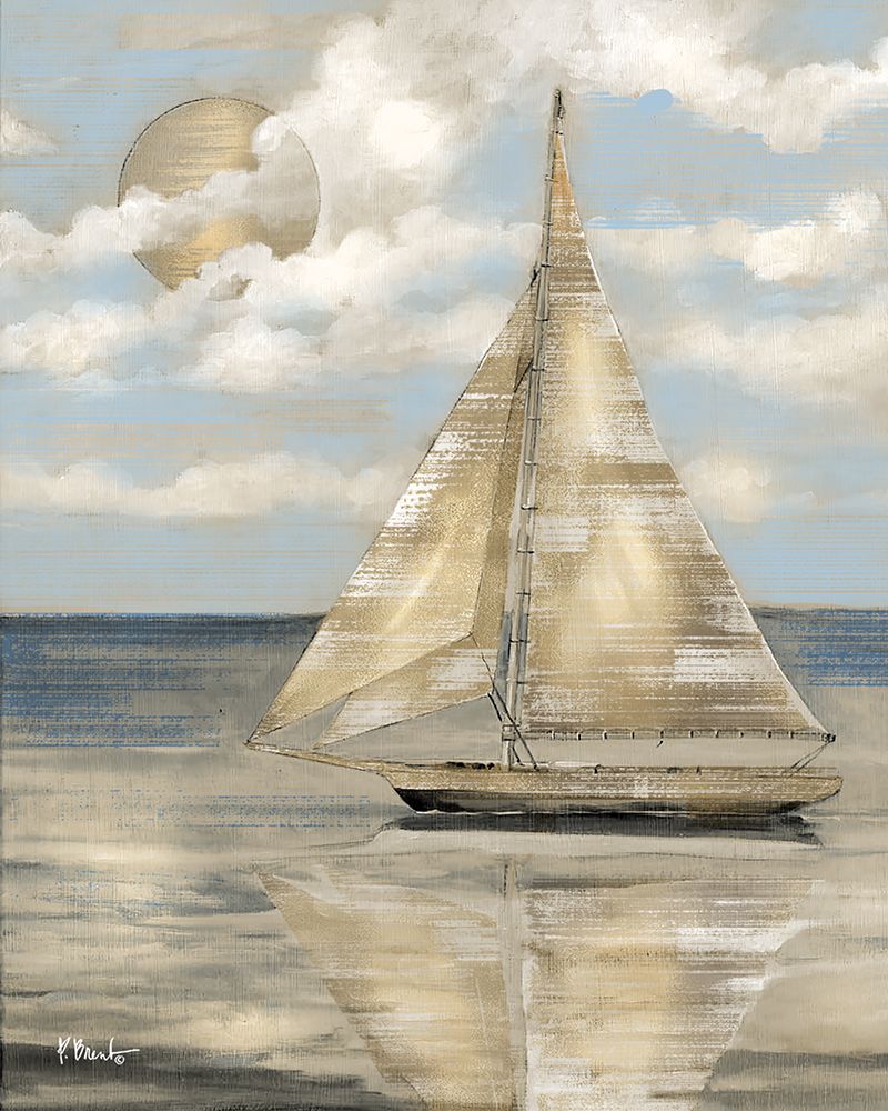 Serene Sailboat II - Gold art print by Paul Brent for $57.95 CAD