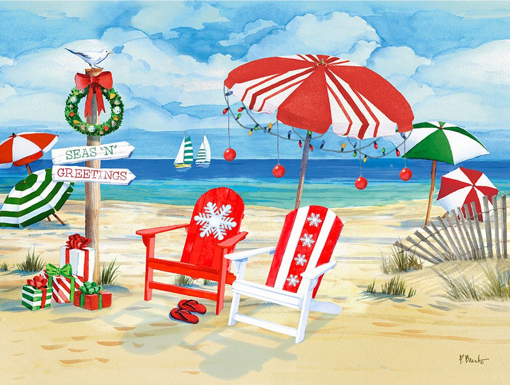 Holiday Beach Signs - Snowflakes art print by Paul Brent for $57.95 CAD