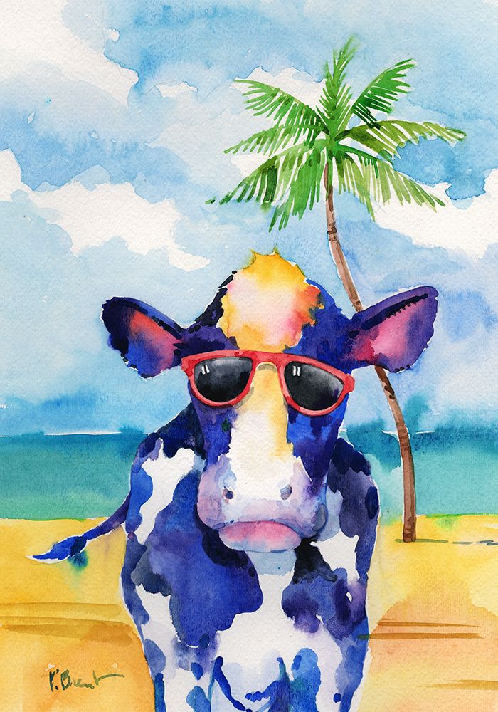 Hip Shades Cow art print by Paul Brent for $57.95 CAD