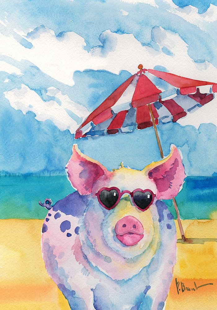 Hip Shades Pig art print by Paul Brent for $57.95 CAD