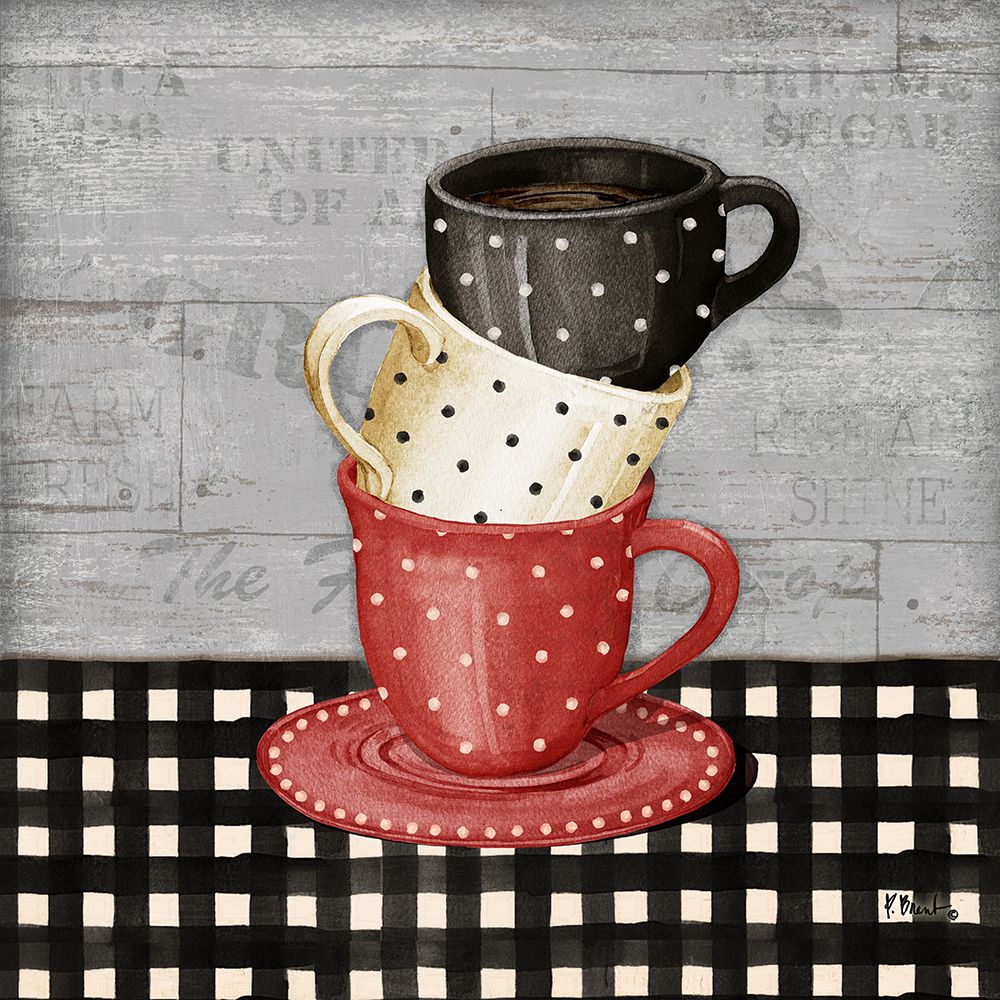 Farmhouse Coffee Cups I - Gray art print by Paul Brent for $57.95 CAD