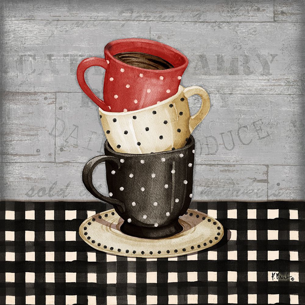 Farmhouse Coffee Cups II - Gray art print by Paul Brent for $57.95 CAD