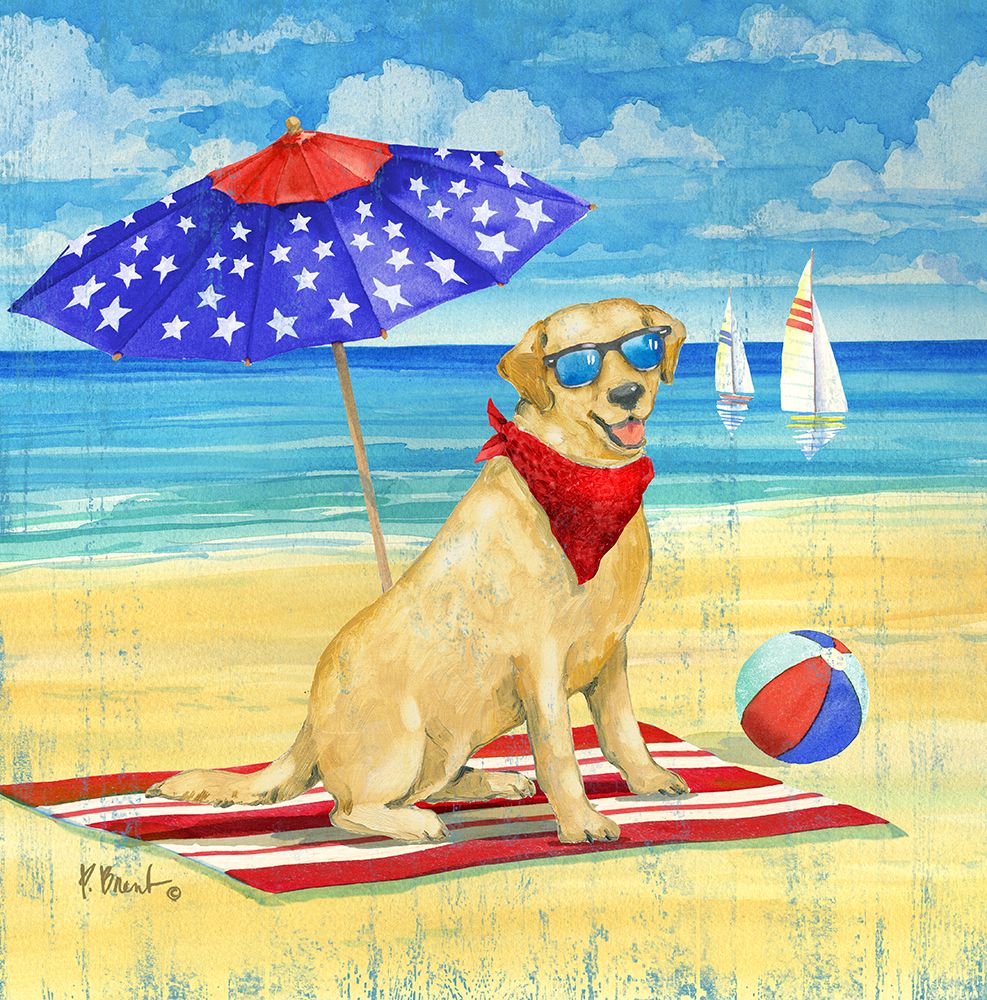 Summer Sun Yellow Lab art print by Paul Brent for $57.95 CAD