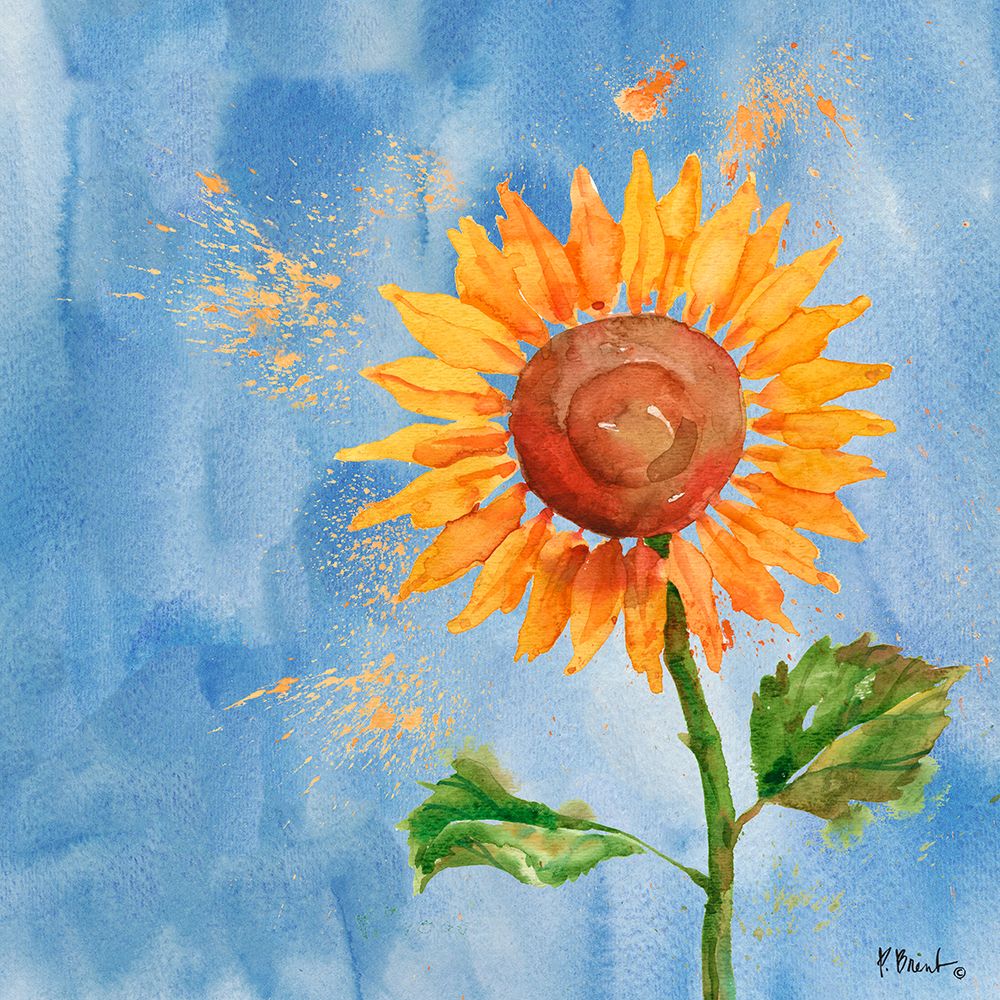 Arianna Sunflowers III - Sky Blue art print by Paul Brent for $57.95 CAD