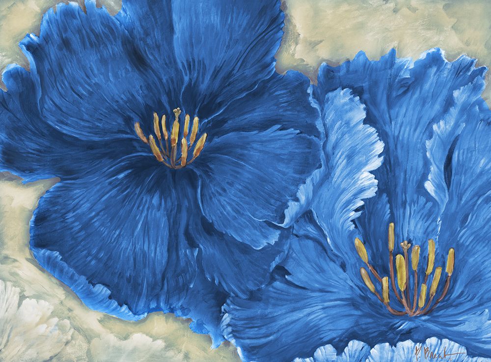 Floral Explosion - Blue art print by Paul Brent for $57.95 CAD