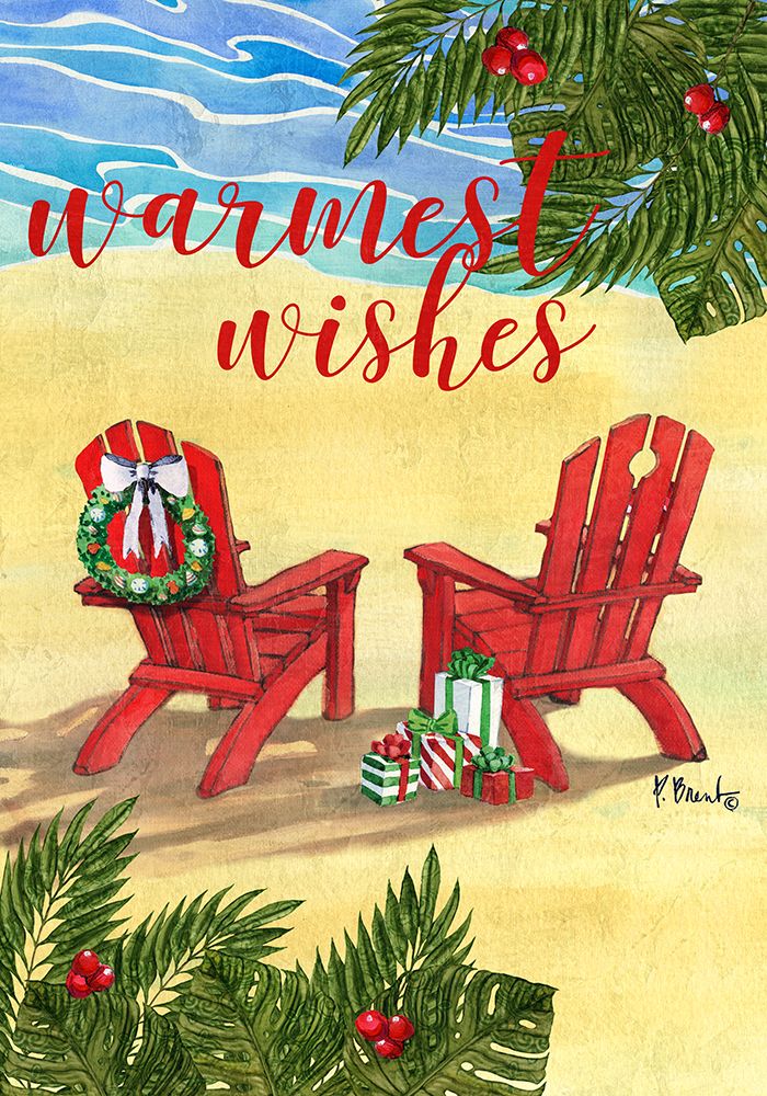Holiday Adirondack Chairs - Vertical art print by Paul Brent for $57.95 CAD
