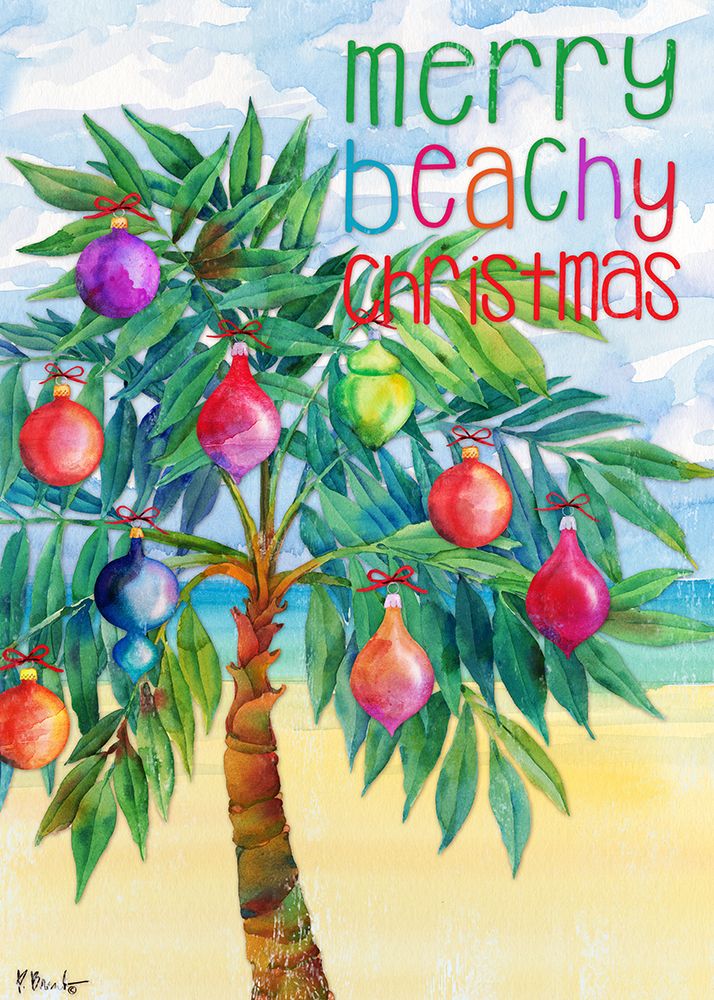 Holiday Aqueous Palm - Vertical art print by Paul Brent for $57.95 CAD