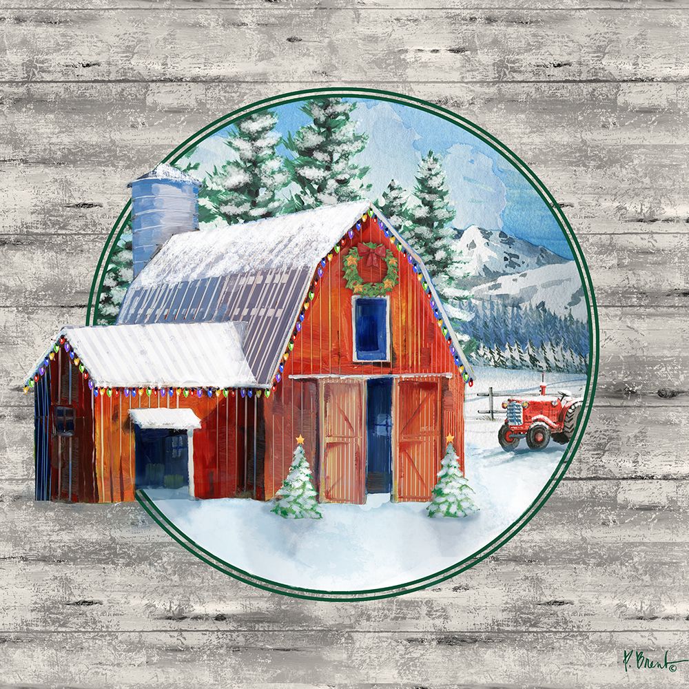 Holiday Homeland Barns I art print by Paul Brent for $57.95 CAD