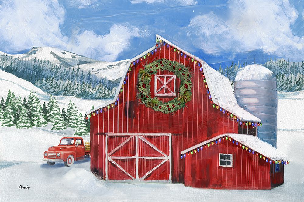 Holiday Homeland Barns II - Scenic art print by Paul Brent for $57.95 CAD