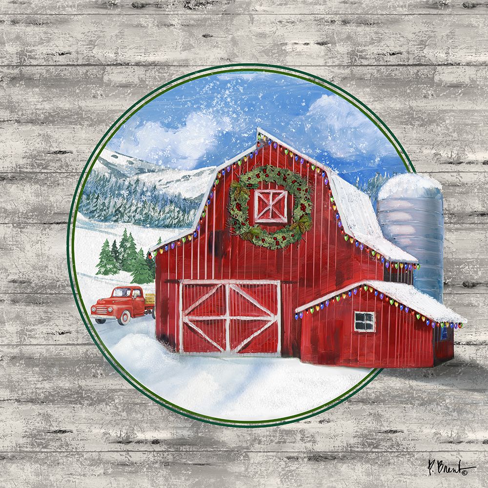 Holiday Homeland Barns II art print by Paul Brent for $57.95 CAD