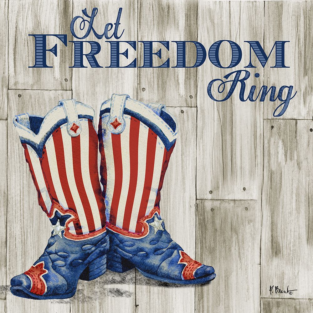 Patriotic Boots I art print by Paul Brent for $57.95 CAD